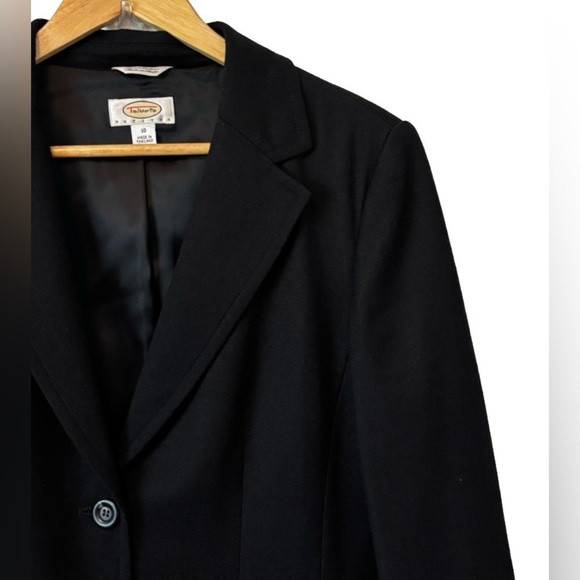 Talbots blk wool blnd 2 buttn lined blzr SZ 10P preppy dk academia office - Picture 4 of 9